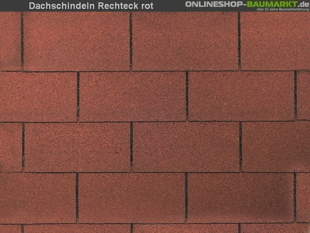 Wolff Dachschindeln Rechteck rot 14 Pak.