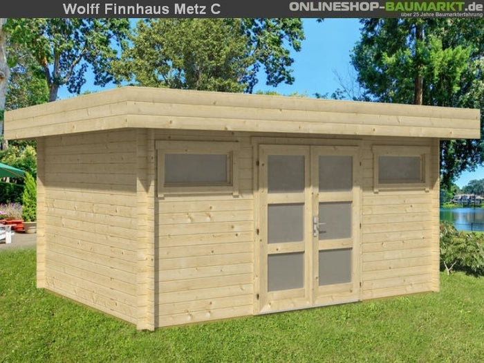 Wolff Finnhaus Aktionshaus Metz C 28 mm natur, inkl. Fußboden
