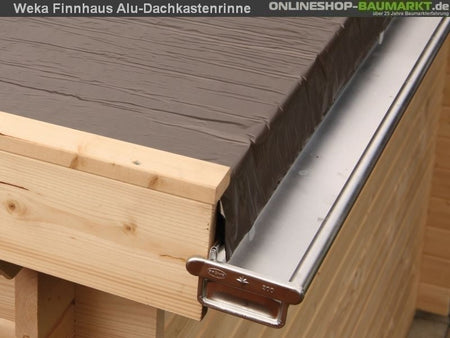 Wolff Finnhaus Alu-Kastendachrinne für Flachdach bis 600 cm mit 1 Fallrohr