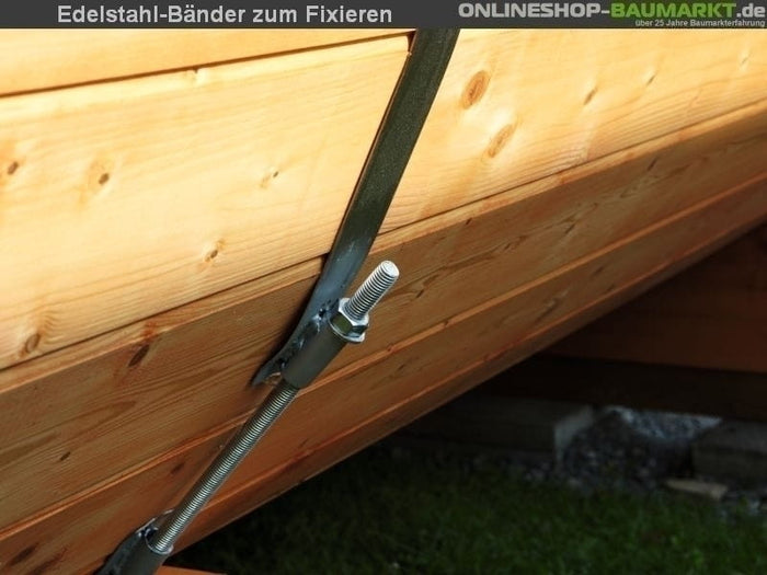 Wolff Finnhaus Campingfass 446/2-Raum Bausatz mit schwarzen Dachschindeln