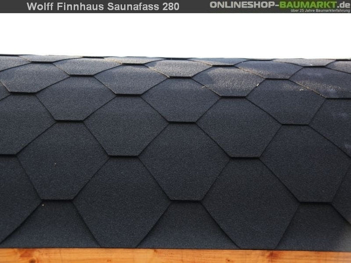 Wolff Finnhaus Campingfass 446/2-Raum Bausatz mit schwarzen Dachschindeln