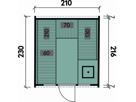 Wolff Finnhaus Cube Saunafass 230 Art 2 Bausatz Typ 4