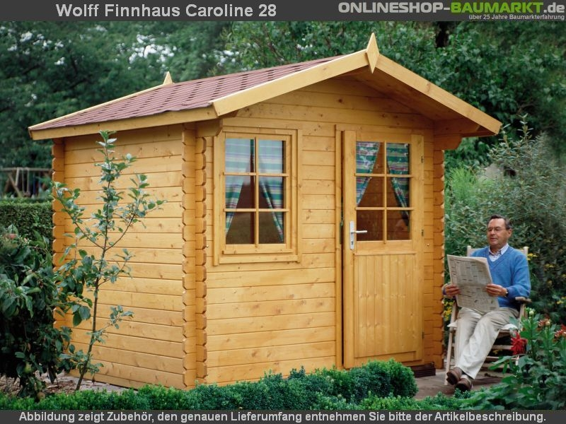 Wolff Finnhaus Gartenhaus Caroline 28 mit Rahmenfundament
