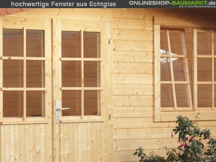 Wolff Finnhaus Gartenhaus Caroline 28 mit Rahmenfundament
