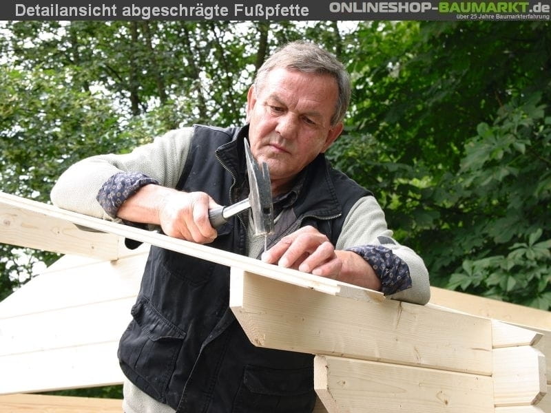 Wolff Finnhaus Gartenhaus Caroline 28 mit Rahmenfundament