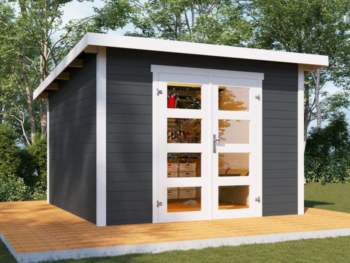 Wolff Finnhaus Gartenhaus Thies 2929, anthrazit, 28 mm