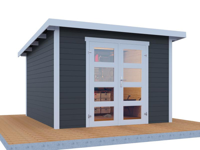 Wolff Finnhaus Gartenhaus Thies 2929, anthrazit, 28 mm