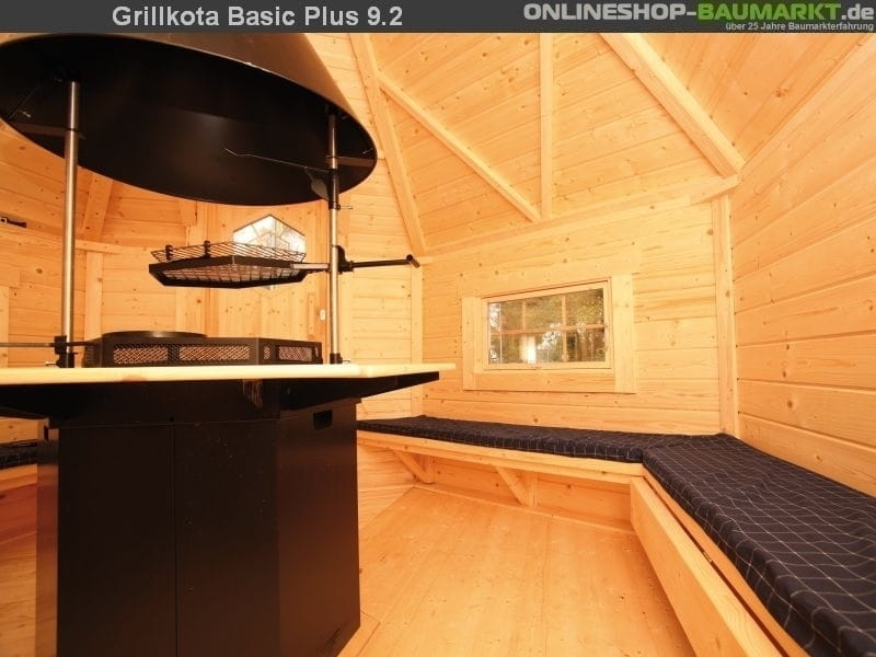 Wolff Finnhaus Grillkota 9 de luxe mit Anbau, inkl. Daschindeln schwarz