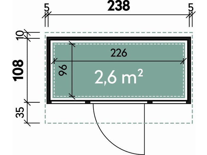 Wolff Finnhaus Metall-Gerätehaus Fascinato 2411,  Anthrazit, 1 flg
