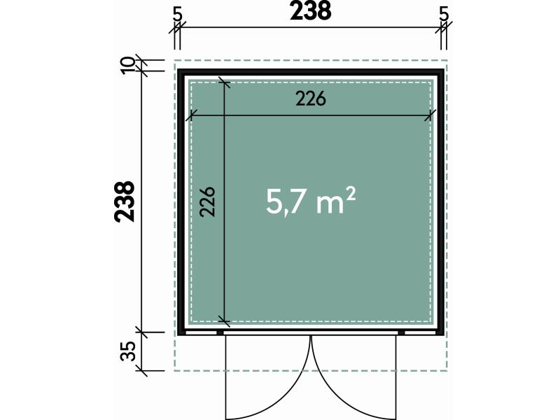 Wolff Finnhaus Metall-Gerätehaus Fascinato 2424, grau,  2 flg