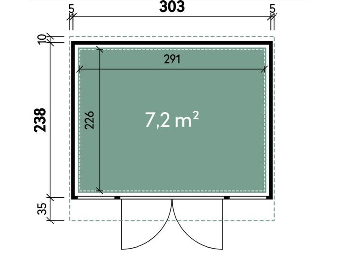 Wolff Finnhaus Metall-Gerätehaus Fascinato 3024,  schwarz,  2 flg