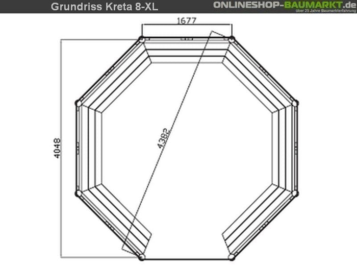 Wolff Finnhaus Pavillon Kreta 8-XL Grundbauset
