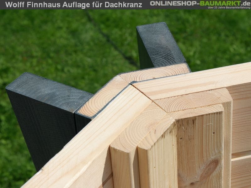 Wolff Finnhaus Pavillon Milano 3.0 natur 3 x 3 m inkl. schwarze Dachschindeln