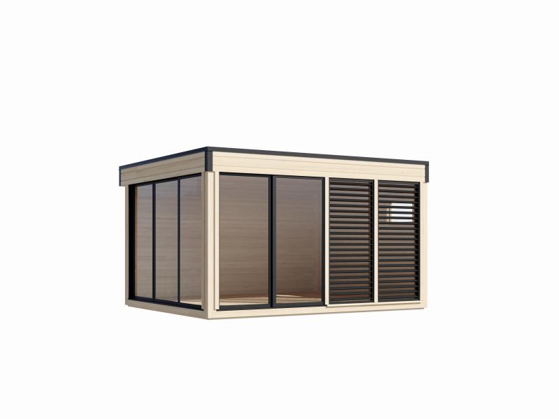 Wolff Finnhaus Pultdachhaus Finn Cube 4x3 Typ 1 ISO, natur