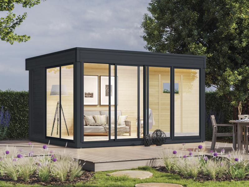 Wolff Finnhaus Pultdachhaus Finn Cube 4x3 Typ 2 ISO Anthrazit