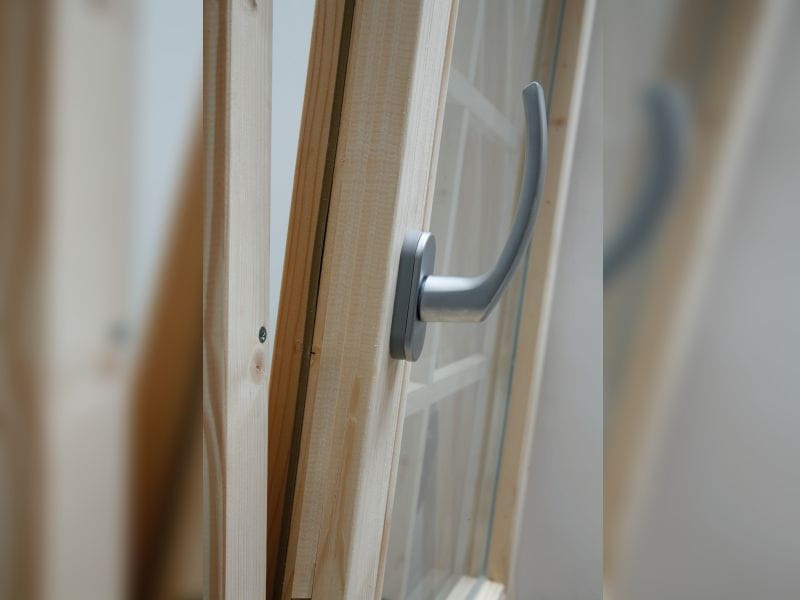 Wolff Finnhaus Pulti 34-C Typ 2 mit Halbglas-Tür naturbelassen