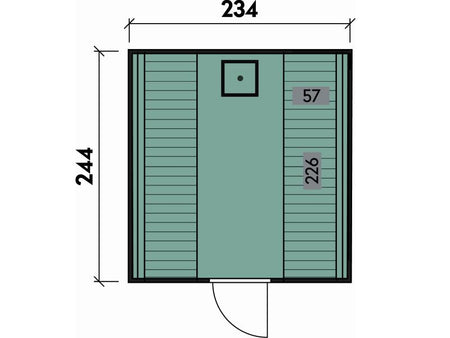 Wolff Finnhaus Sauna Luago 2x2 Bausatz Typ 3 Art 1, natur, inkl. Dacheindeckung und Vollglasfront