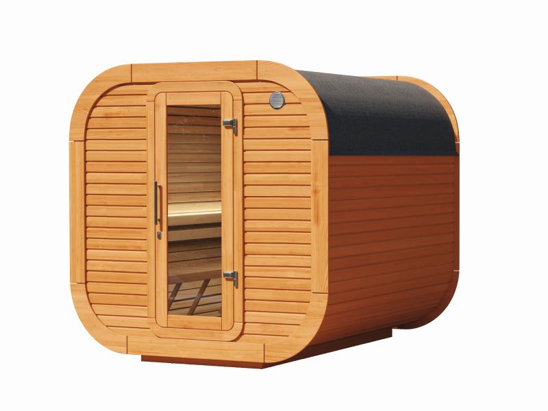 Wolff Finnhaus Sauna Luago 2x2 montiert Typ 1 Art 1, kiefer, inkl. Dacheindeckung