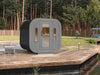 Wolff Finnhaus Sauna Luago 2x2 montiert Typ 2 Art 2, hellgrau, inkl. Dacheindeckung und Fenster