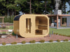 Wolff Finnhaus Sauna Luago 3x2 montiert Typ 3 Art 1, natur, inkl. Dacheindeckung, Vollglasfront und 