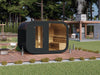 Wolff Finnhaus Sauna Luago 3x2 montiert Typ 3 Art 1, anthrazit, inkl. Dacheindeckung, Vollglasfront 