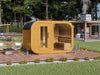 Wolff Finnhaus Sauna Luago 3x2 montiert Typ 3 Art 1, Kiefer, inkl. Dacheindeckung, Vollglasfront und