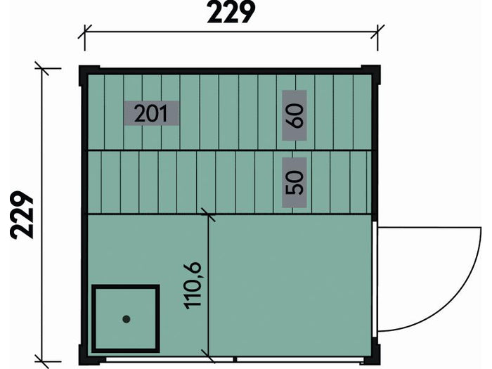 Wolff Finnhaus Sauna Paradiso 2x2, hellgrau
