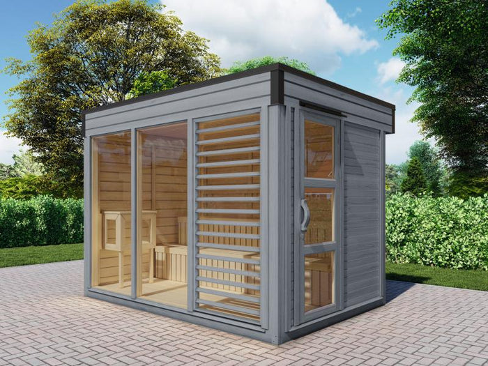 Wolff Finnhaus Sauna Paradiso 3x2 1-Raum, hellgrau