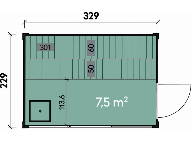 Wolff Finnhaus Sauna Paradiso 3x2 1-Raum, hellgrau