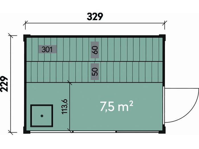 Wolff Finnhaus Sauna Paradiso 3x2 1-Raum, hellgrau