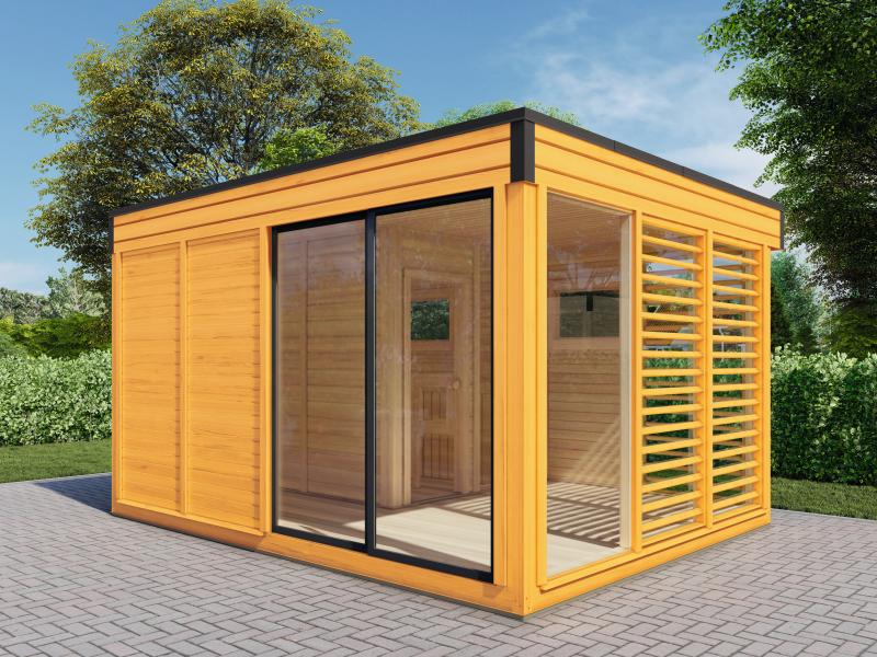 Wolff Finnhaus Sauna Paradiso 4x3 (2-Raum), kiefer