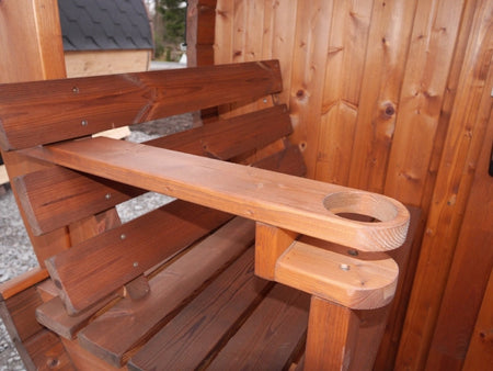 Wolff Finnhaus Saunafass Svenja 1 Premium Bausatz mit schwarzen Dachschindeln