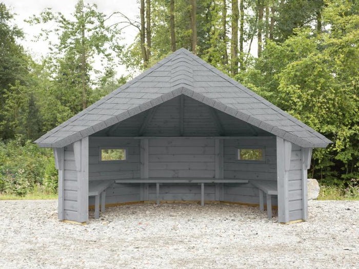 Wolff Finnhaus Wetterschutzhütte Wanja 3327 Betongrau