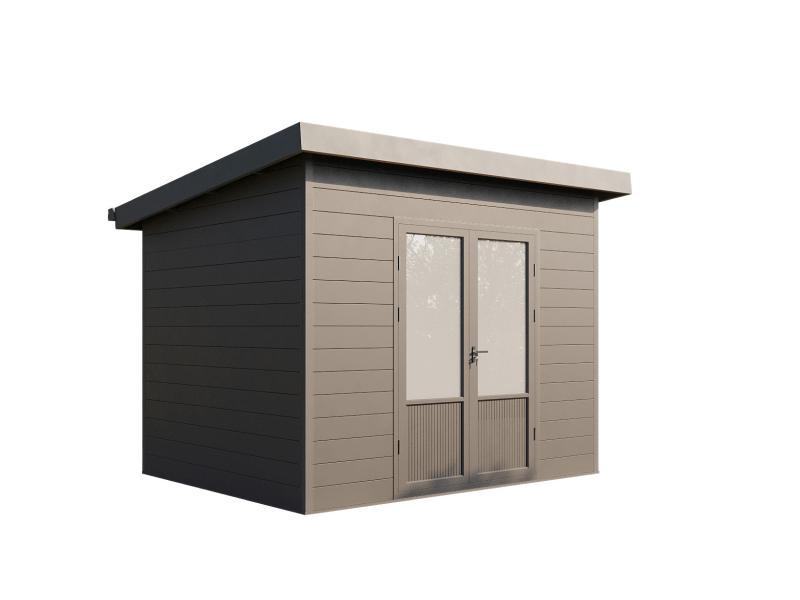 Wolff Finnhaus WPC-Haus Terra 3024 anthrazit/hellgrau