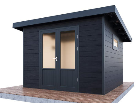 Wolff Finnhaus WPC-Haus Style D 2-farbig anthrazit/hellgrau