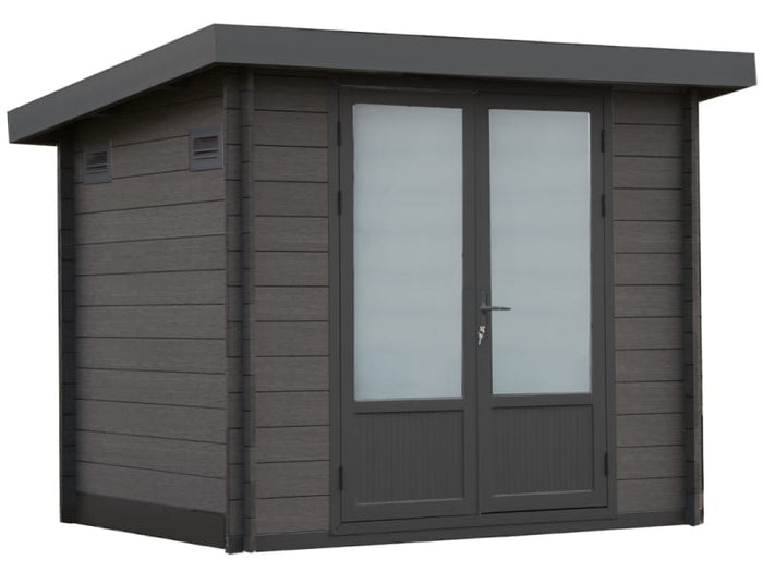 Wolff Finnhaus WPC-Haus Trend B grau mit Lounge