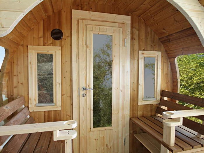Wolff Finnhaus zwei Einzelfenster (Iso) für Vorderwand Saunafass Finja / Svenja