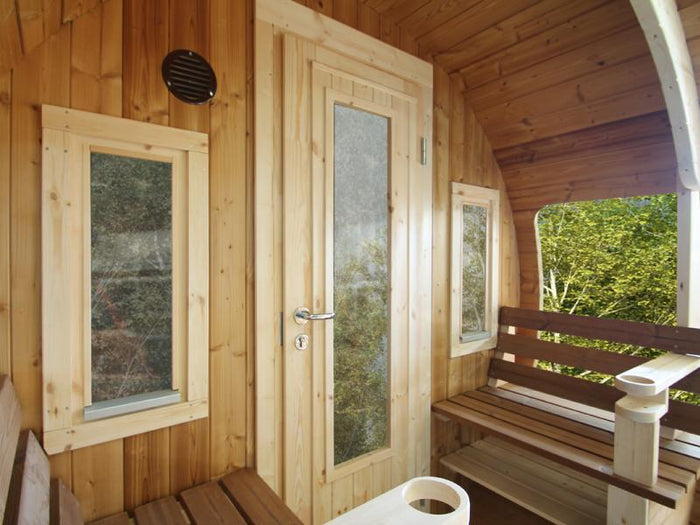 Wolff Finnhaus zwei Einzelfenster (Iso) für Vorderwand Saunafass Finja / Svenja