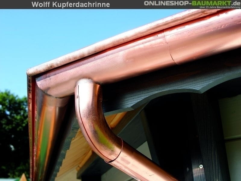 Wolff Pavillion-Dachrinne Kupfer 3,5 m mit Kette