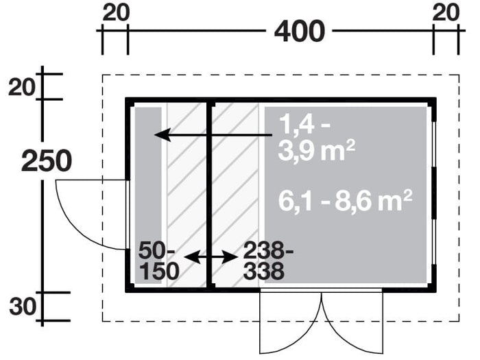 Wolff Pultdachhaus Pulti Varianta 40 2-Raum in Gletschergrau